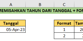 Cara Memisahkan Tahun Dari Tanggal dan Mengatur Formatnya Pada Excel